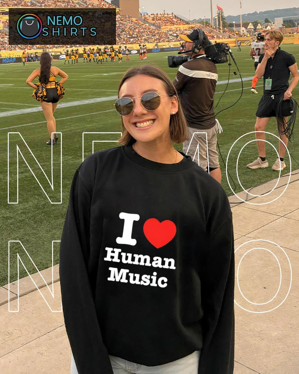 I heart human music graphic shirt