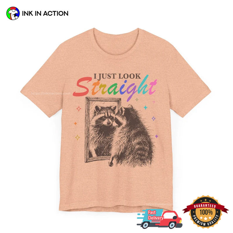 I Just Look Straight Funny LGBT Racoon Comfort Colors T-shirt