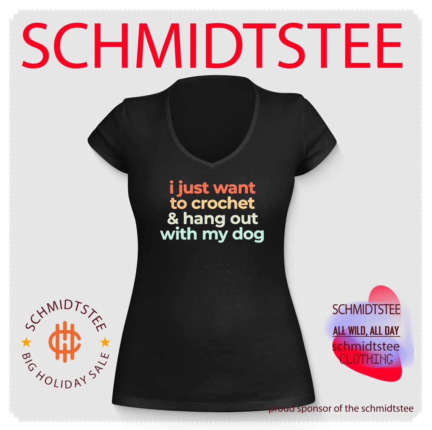 I just want to crochet and hang out with my dog simple text shirt