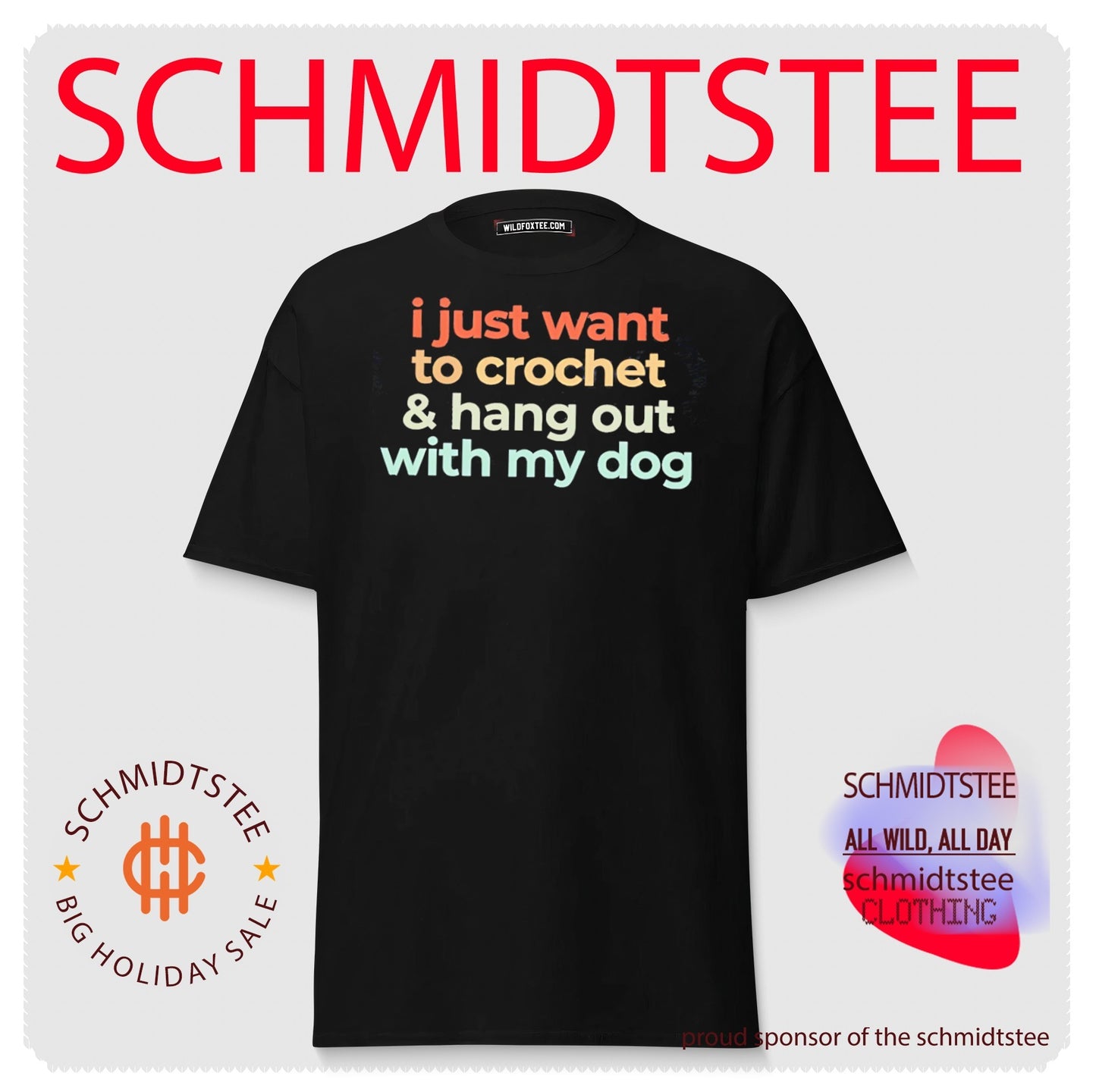 I just want to crochet and hang out with my dog simple text shirt