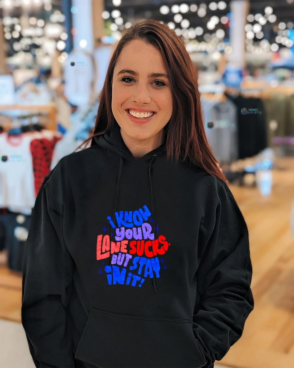 I know your lane sucks but stay in it slogan vintage shirt