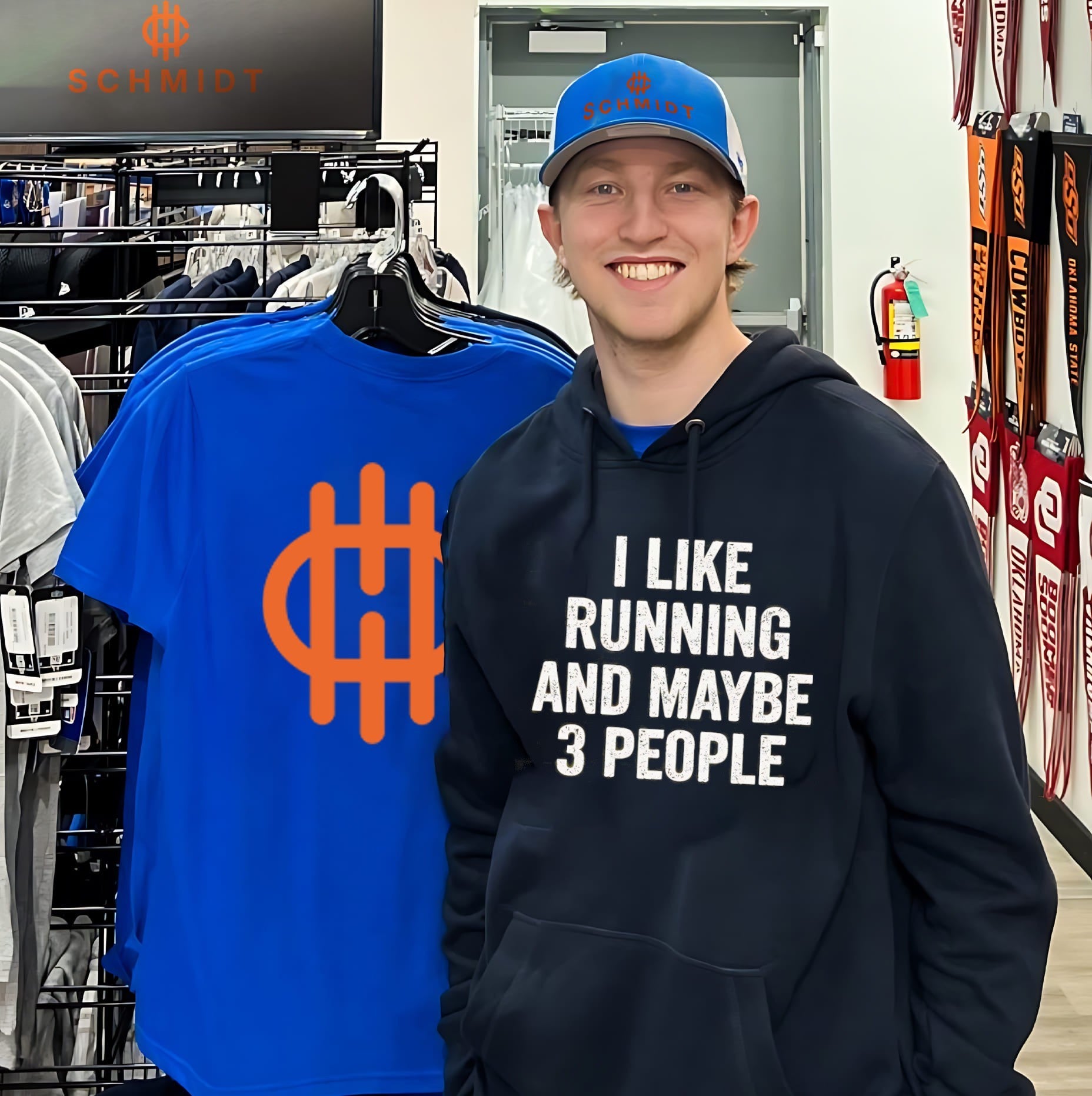 I like running and maybe 3 people simple shirt