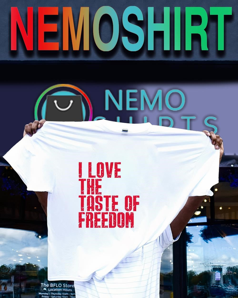 I love the taste of freedom red text shirt