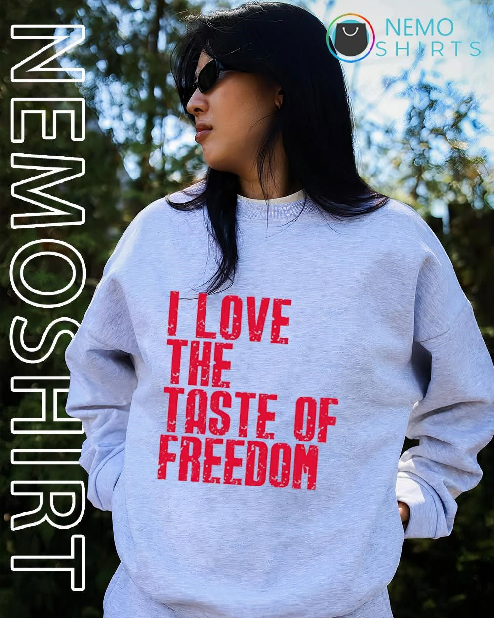I love the taste of freedom red text shirt