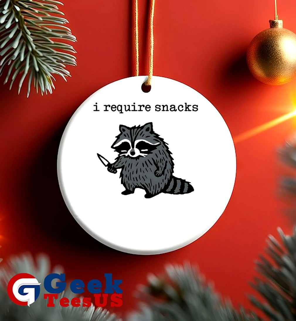 I require snacks Raccoon knife T-shirt