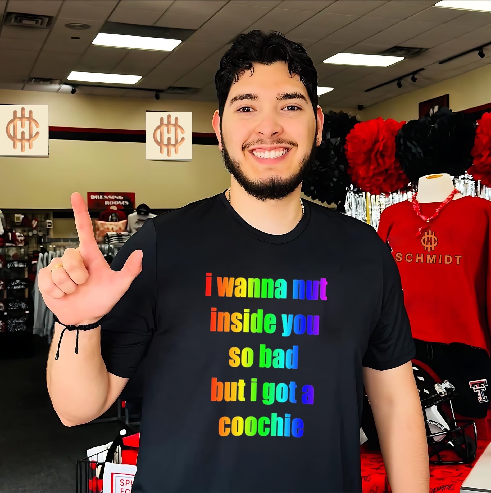 I wanna but inside you so bad but I got a coochie Pride shirt