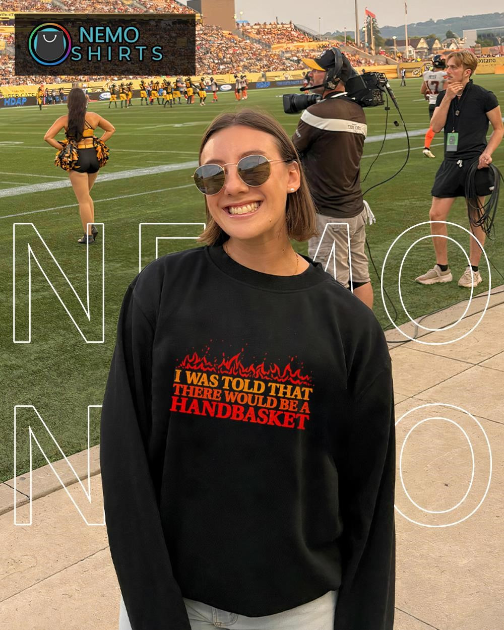 I was told there would be a handbasket text shirt