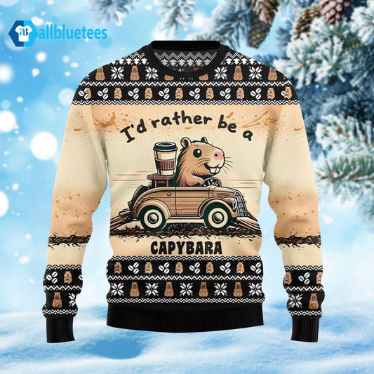 I’d Rather Be A Capybara Ugly Christmas Sweater