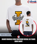Idaho Vandals Gold Uniform reveal 50 Years logo shirt