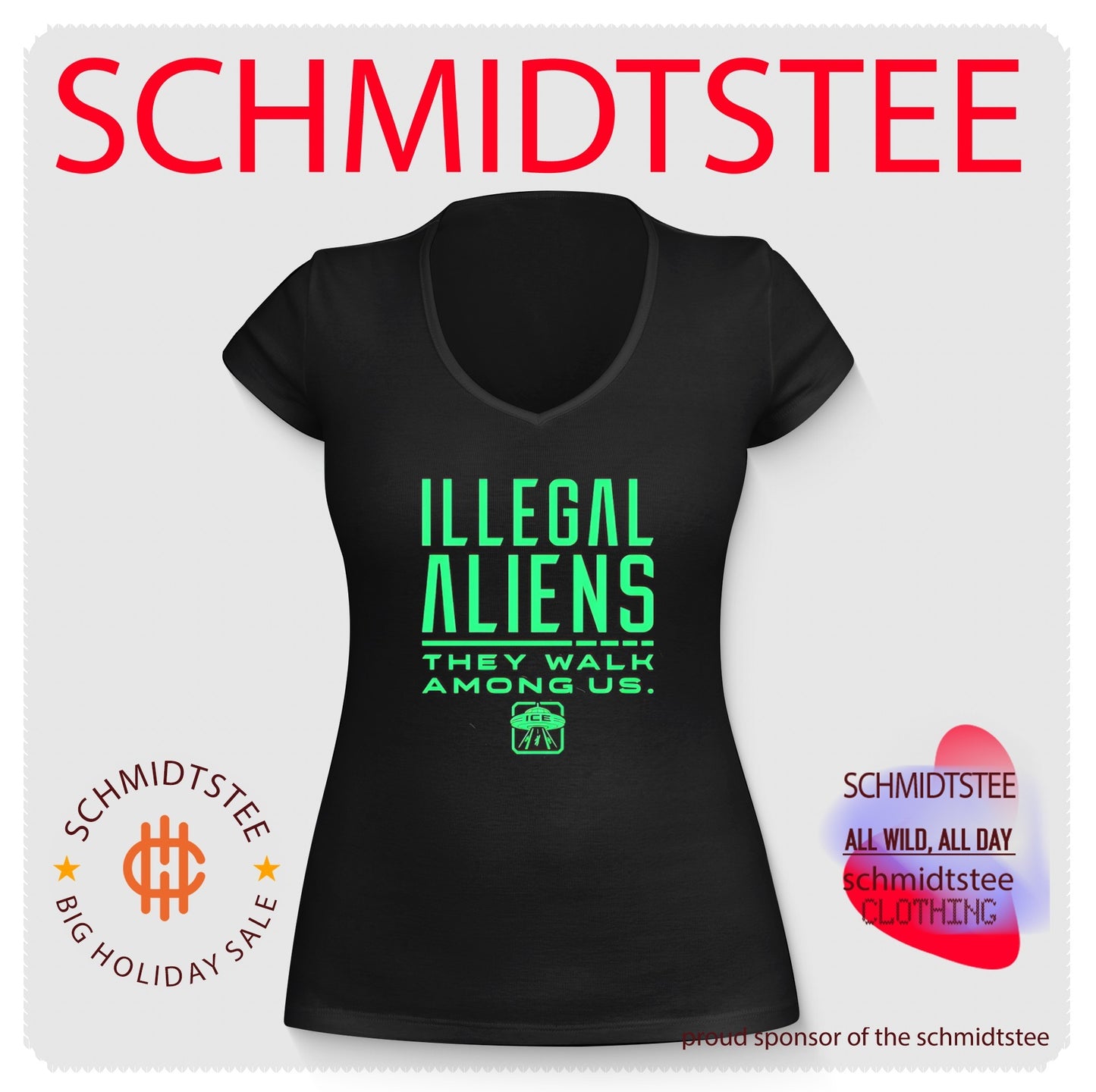 Illegal Aliens They Walk Among Us ICE UFO shirt