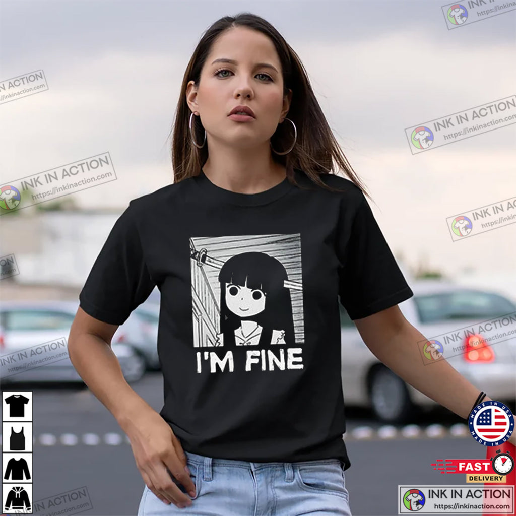 I’m Fine Funny Horror Manga Tee