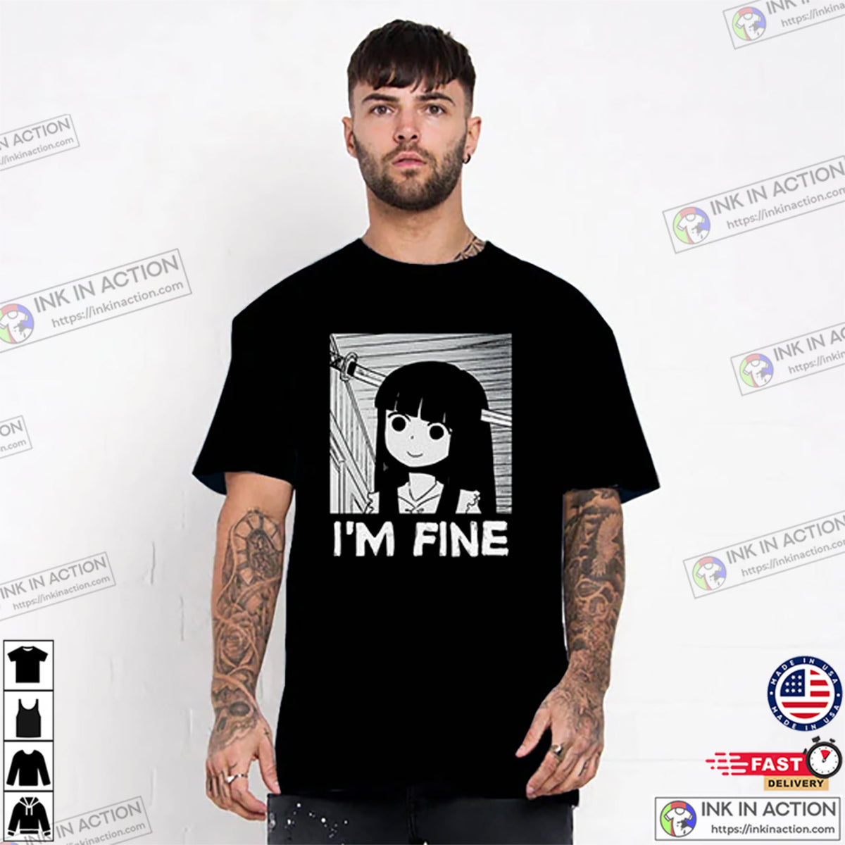 I’m Fine Funny Horror Manga Tee