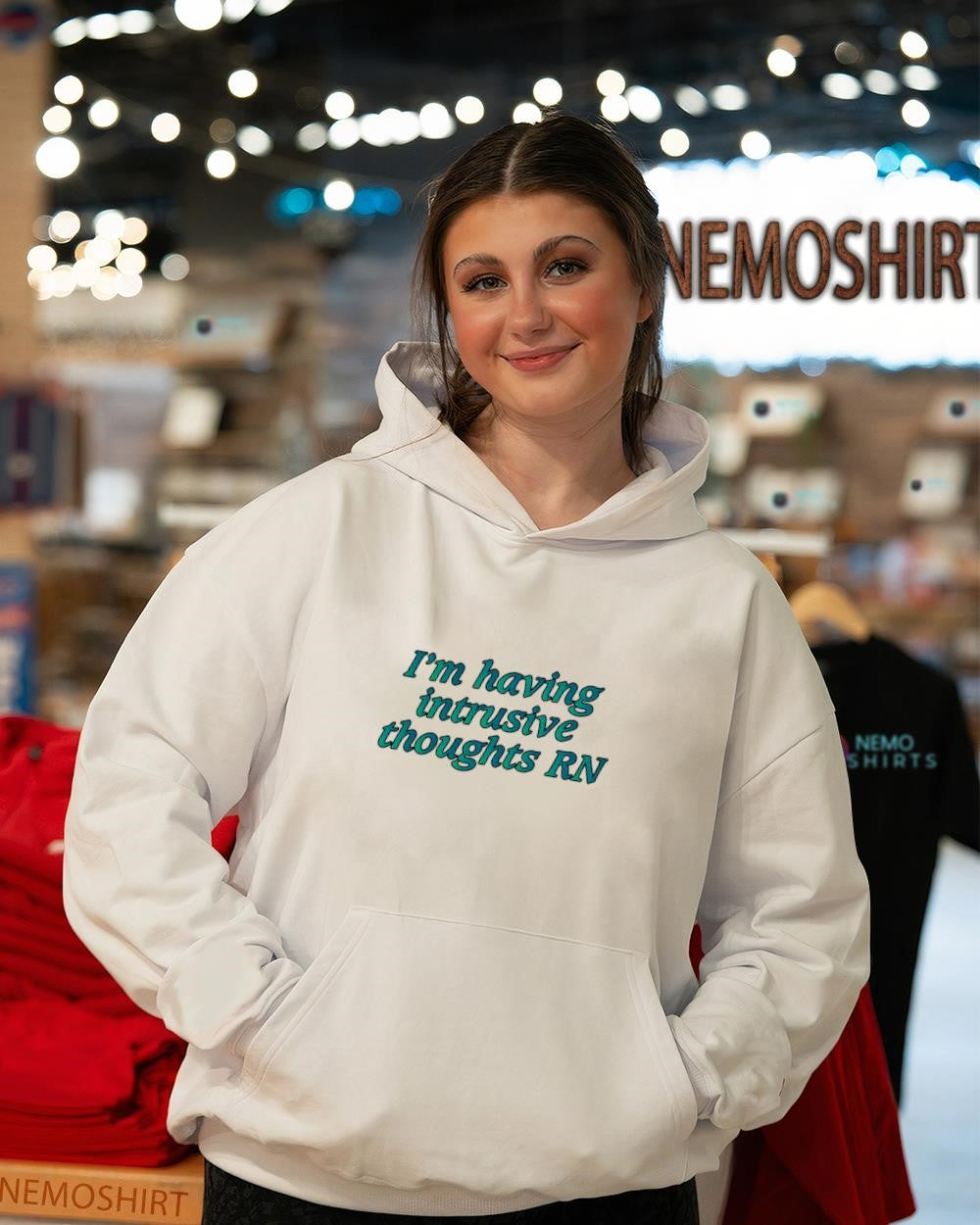 I’m having intrusive thoughts RN text shirt