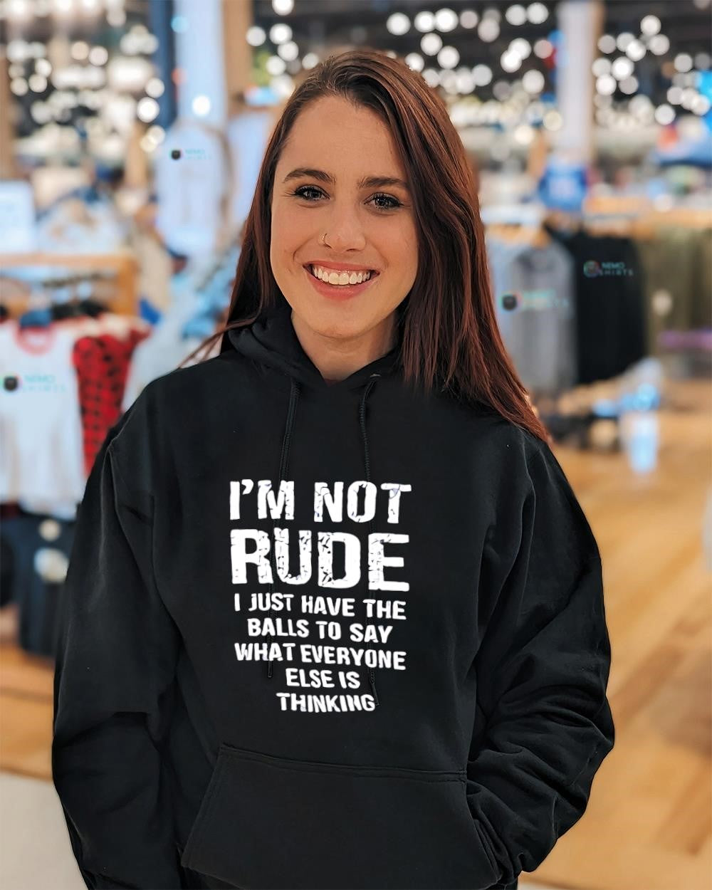 I’m not rude I just have the balls to say what everyone else is thinking text shirt