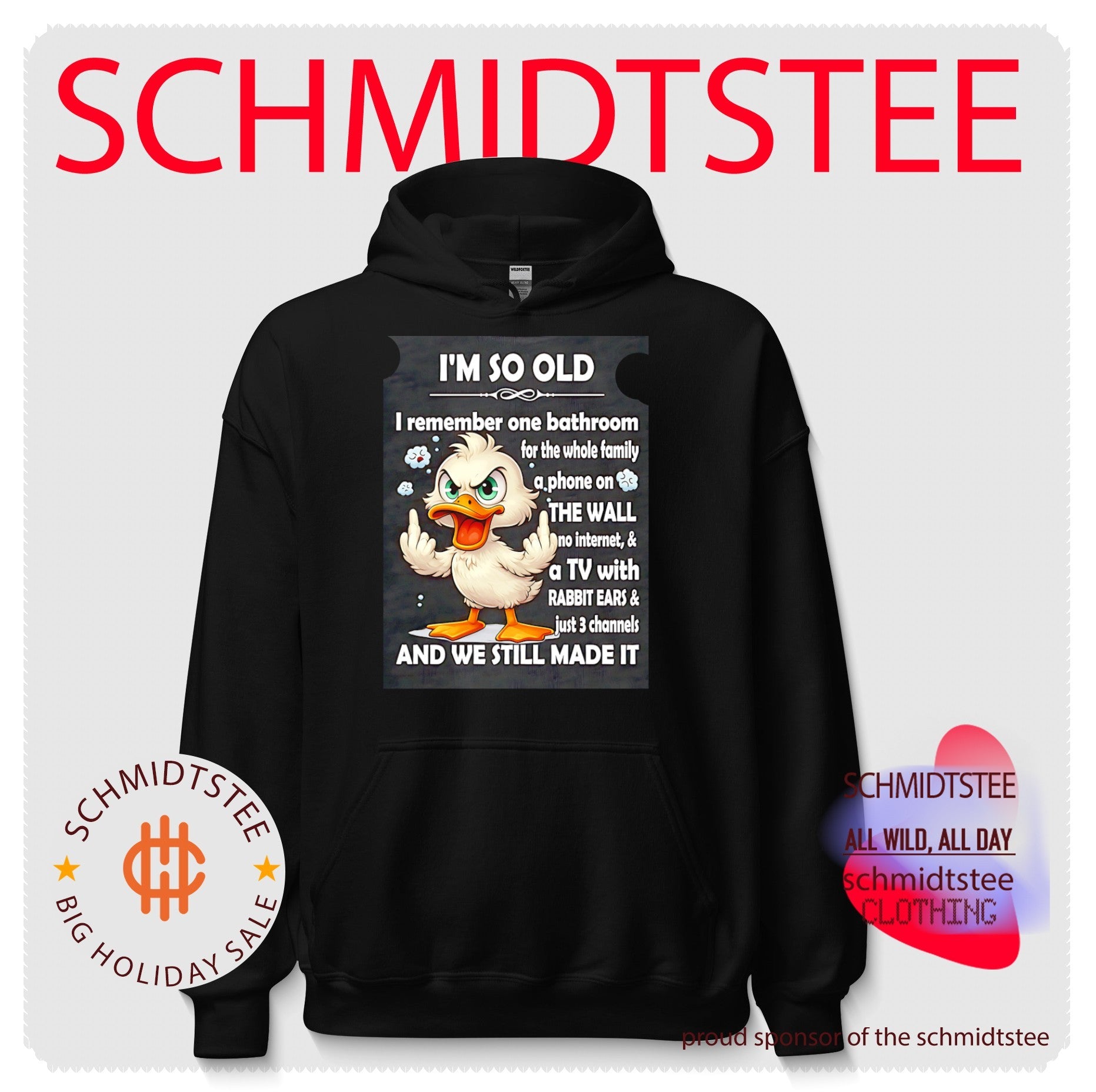 I’m so old I remember one bathroom for the whole family a phone on shirt