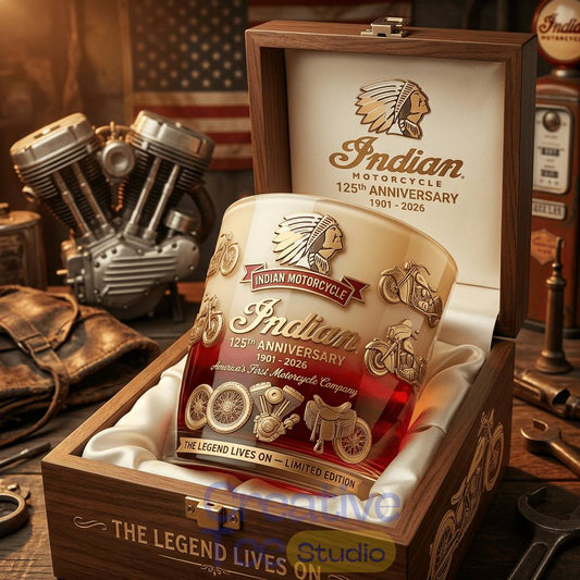 Indian Motorcycle 125th Anniversary Limited Edition Whiskey Glass
