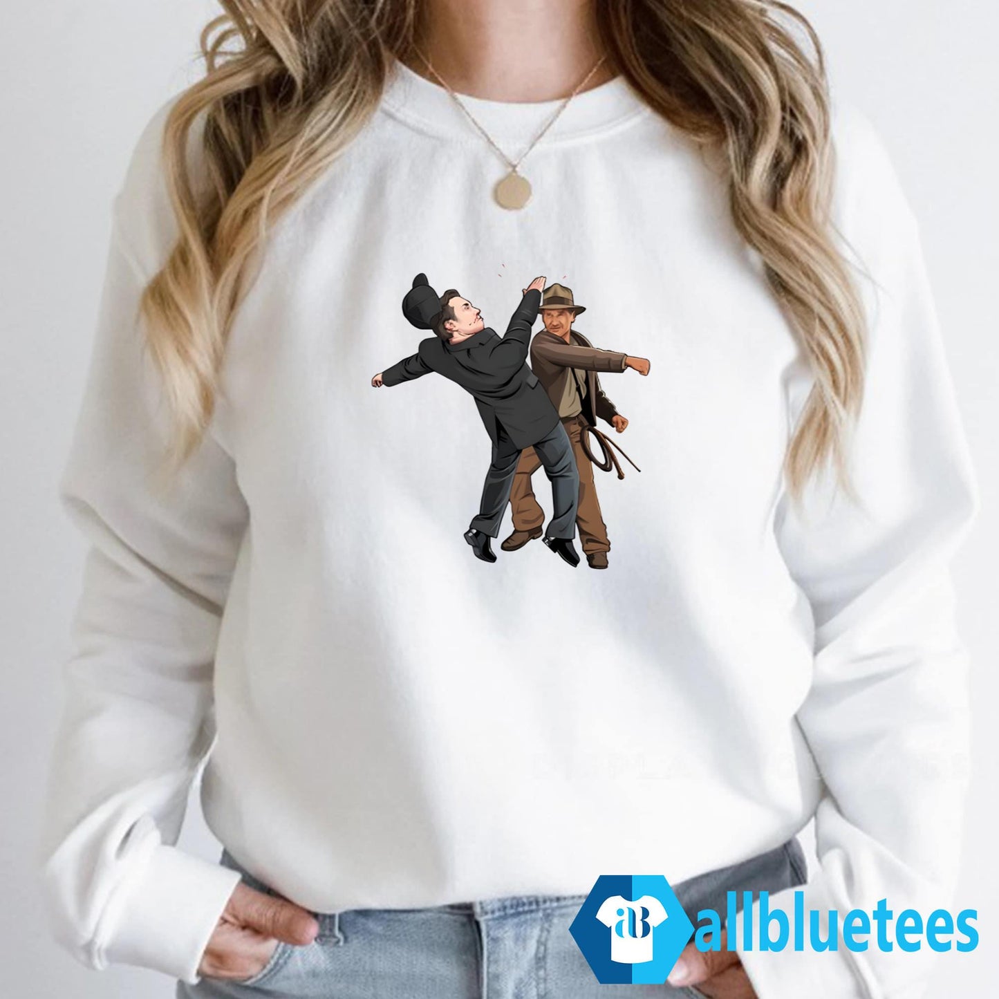 Indiana Jones Punching Elon Musk While He’s Giving His Salute Shirt
