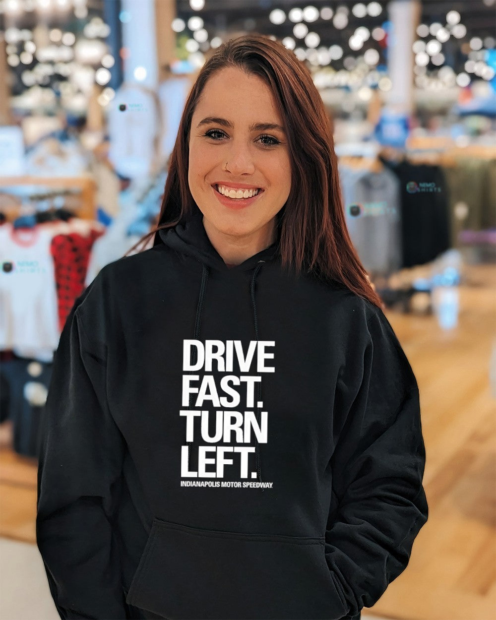 Indianapolis 500 Motor Speedway drive fast turn left shirt