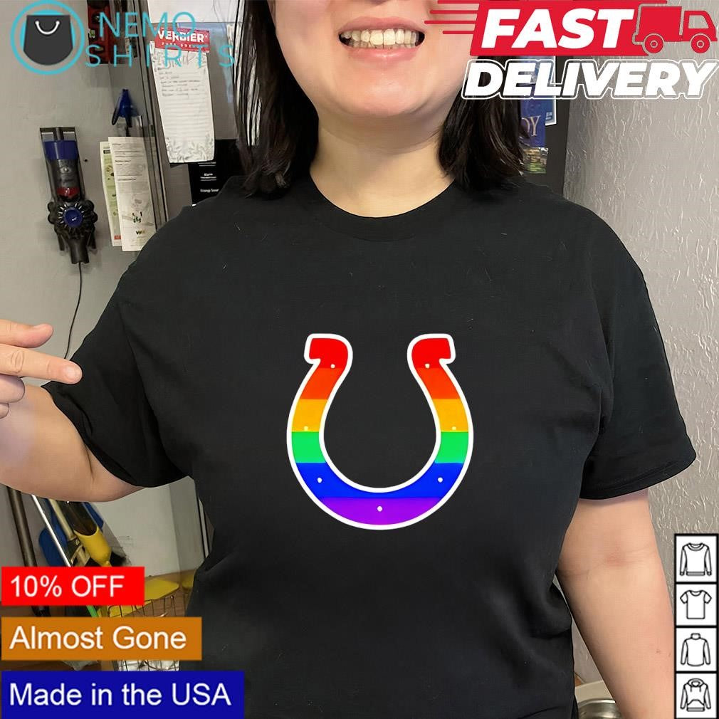 Indianapolis Colts Pride Rainbow LGBTQ inclusion logo shirt