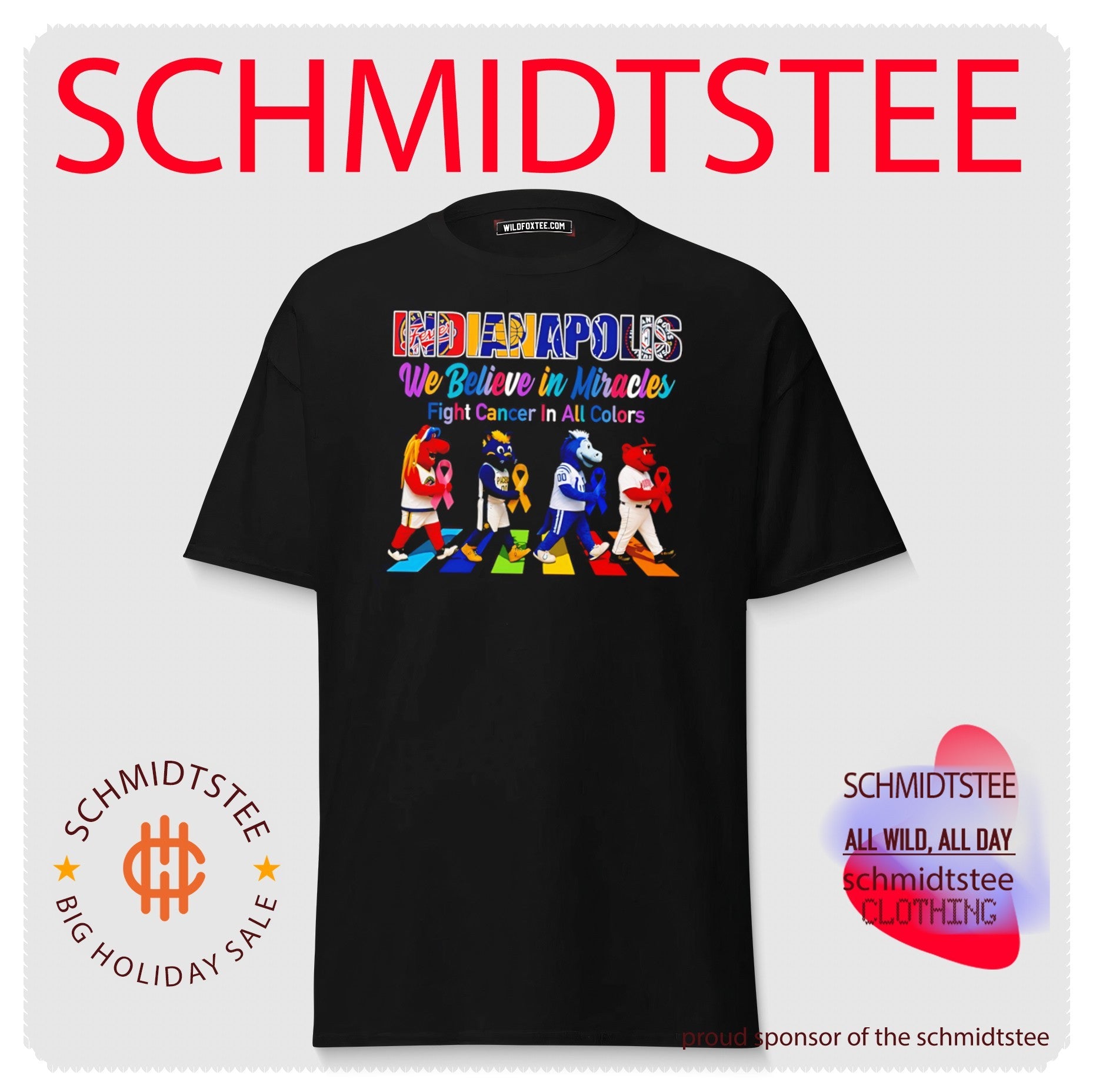 Indianapolis Sports We believe in Miracles fight cancer on all colors abbey road shirt