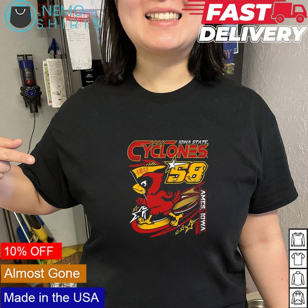 Iowa State Cyclones racing Cy mascot shirt