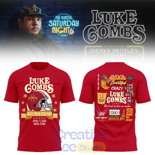 Iowa State Cyclones x Luke Combs My Kinda Saturday Night Tour Special T-Shirt