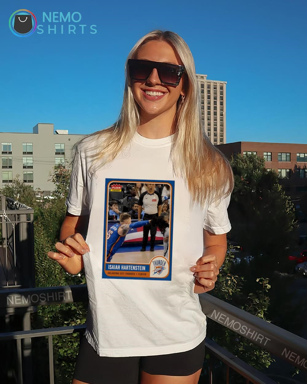 Isaiah Hartenstein Thunder center premier trading card shirt