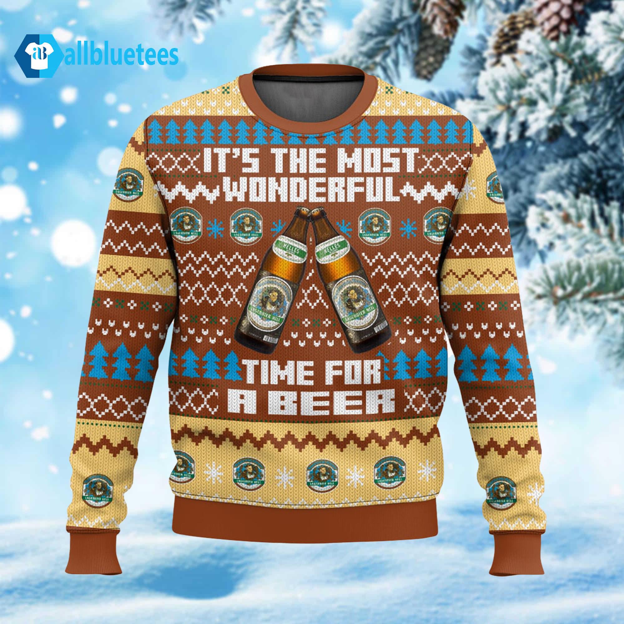 It’s The Most Wonderful Time For A Beer Augustiner Bräu Ugly Christmas Sweater