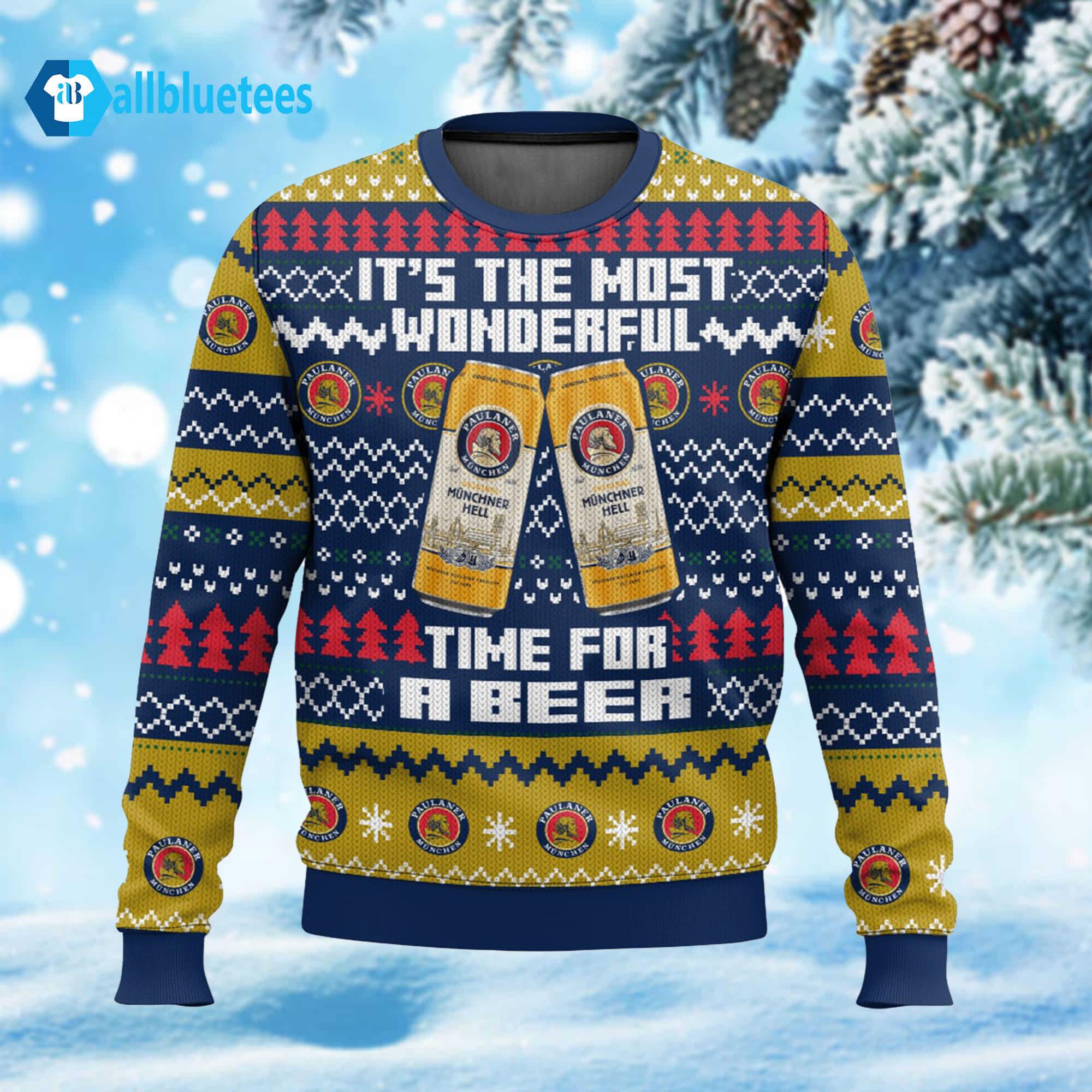 It’s The Most Wonderful Time For A Beer Paulaner Ugly Christmas Sweater