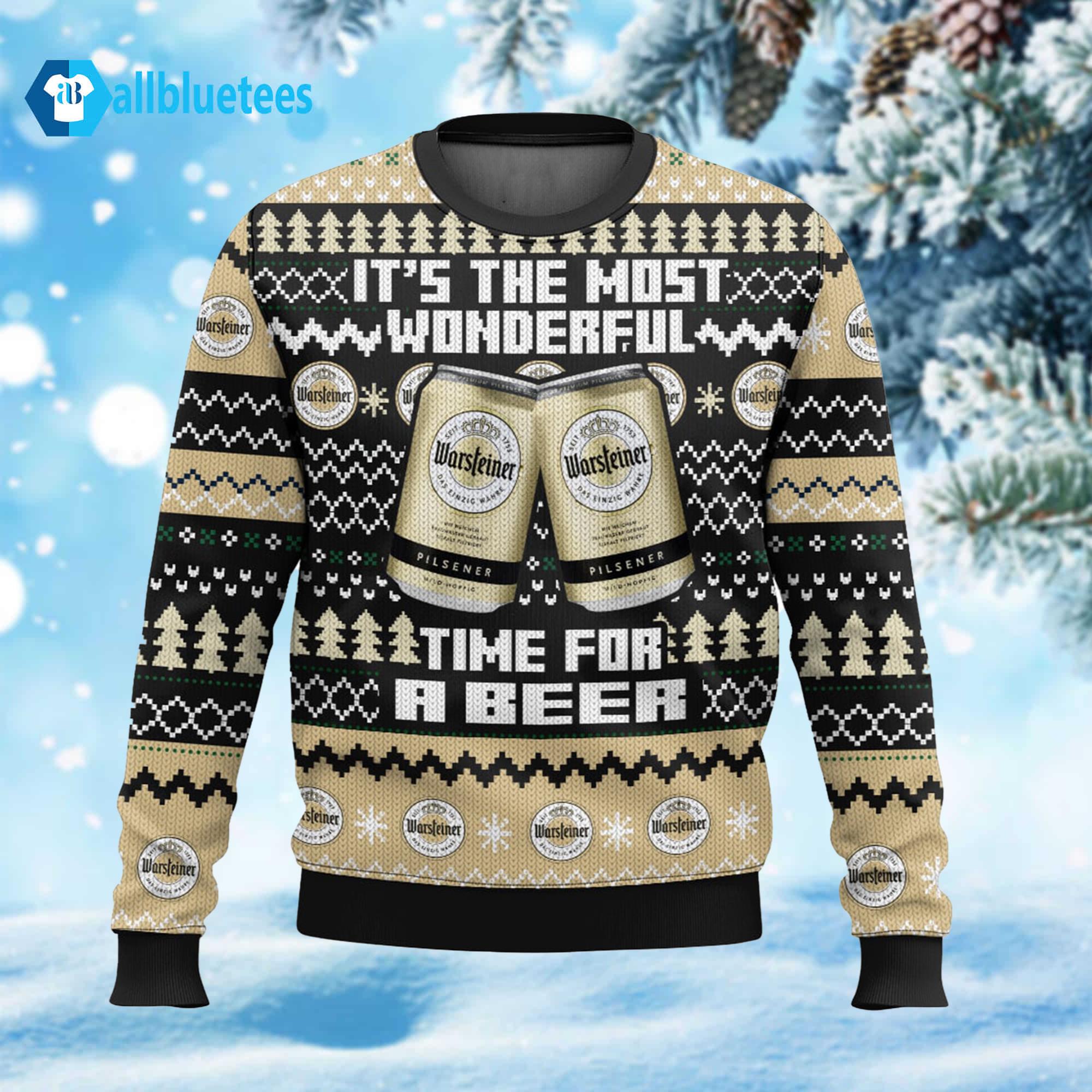 It’s The Most Wonderful Time For A Beer Warsteiner Ugly Christmas Sweater