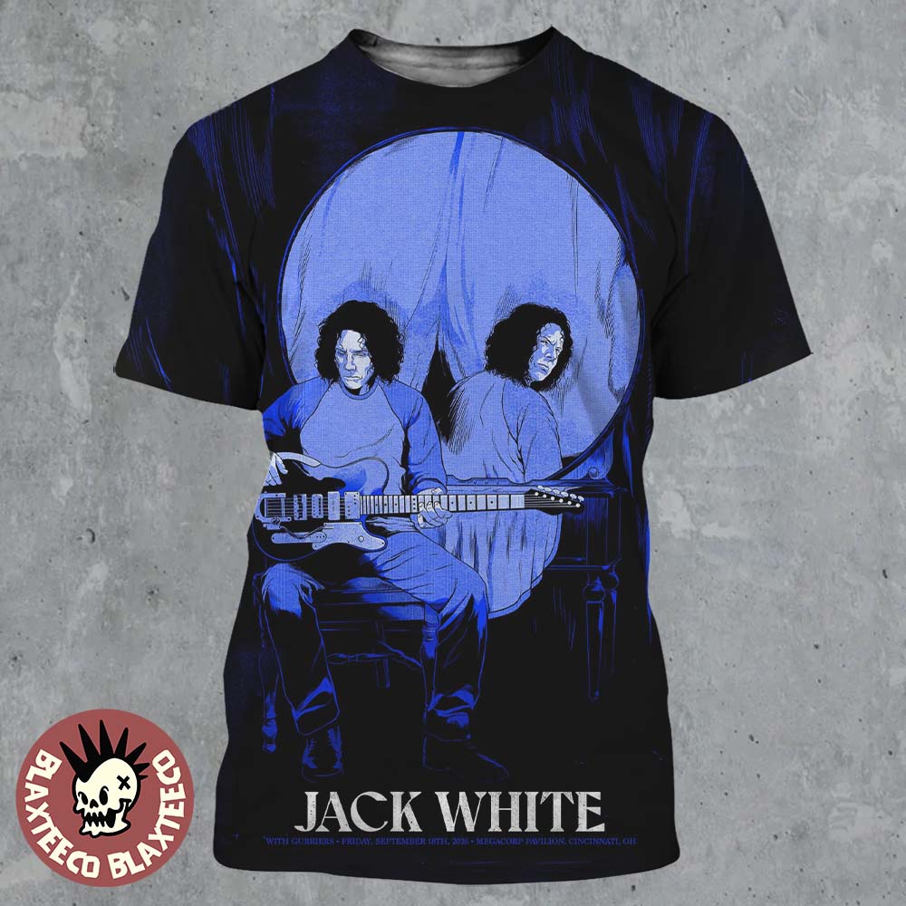 Jack White Cincinnati OH 2026 Event Poster Live At Megacorp Pavilion On September 18 2026 All Over Print Shirt
