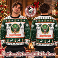 Jagermeister Signature Dear Logo Snowflakes Knitting Holiday Ugly Sweater