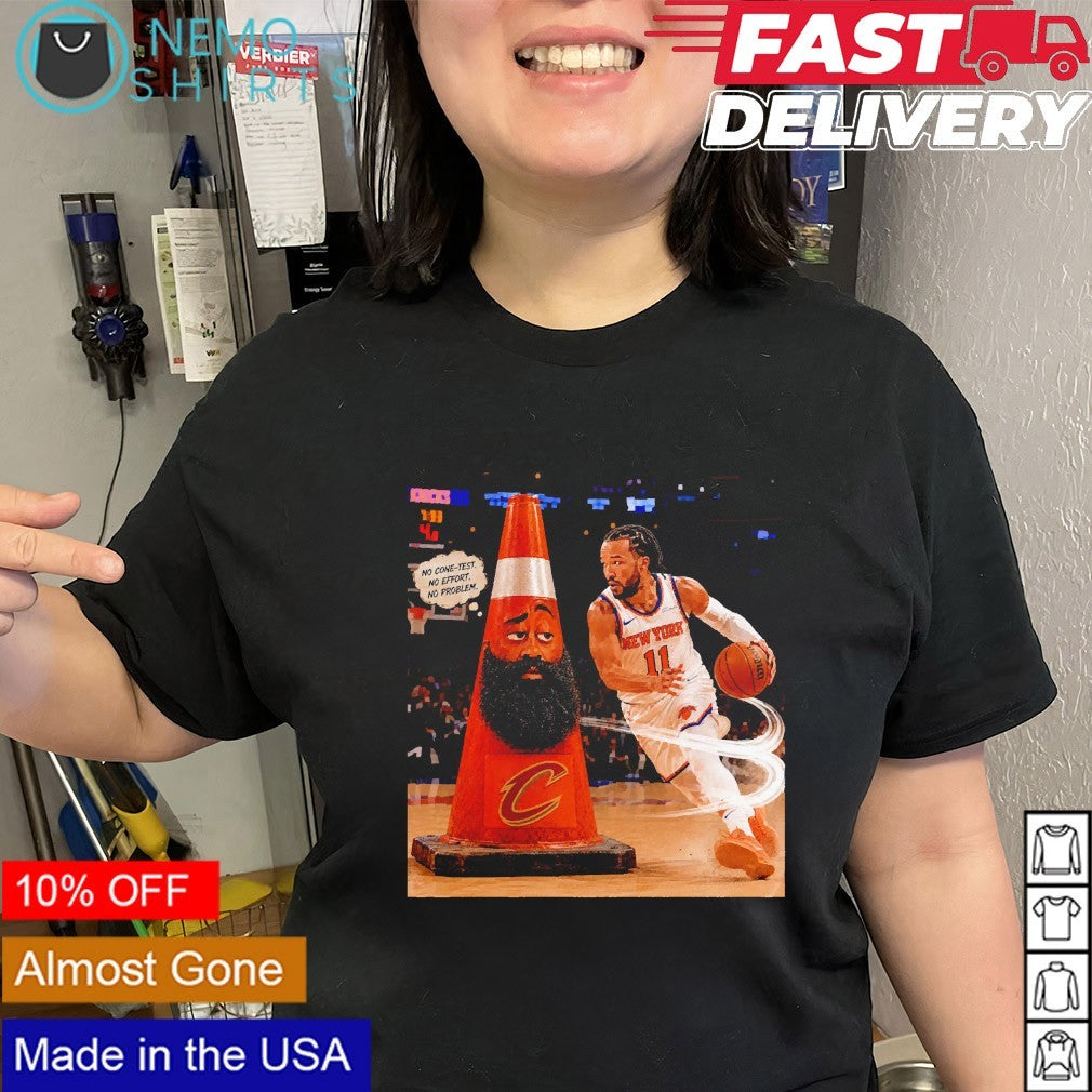 Jalen Brunson pass over traffic hoist James Harden no cone-test no effort shirt