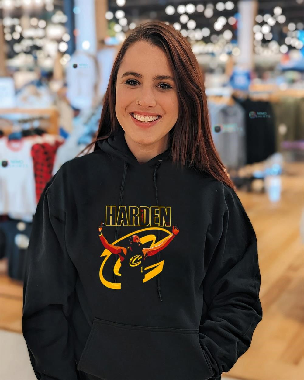 James Harden Cleveland Cavaliers jersey superimposed logo shirt
