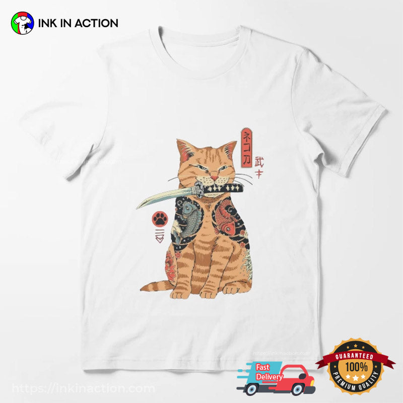 Japan Cat Samurai Art Unisex T-shirt
