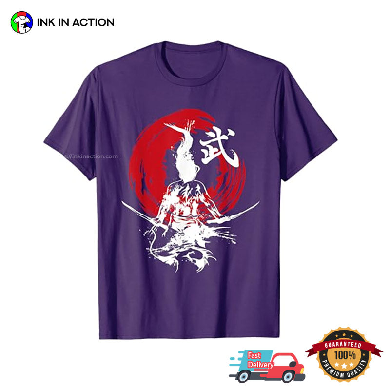 Japanese Samurai Fire Warrior Swords Art T-shirt