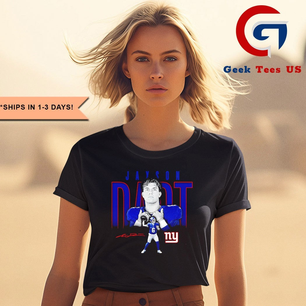 Jaxson Dart player New York Giants Humble Shadow signature graphic T-shirt