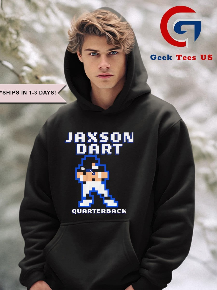 Jaxson Dart player New York Giants football Quarterback 8 bit retro baller shirt