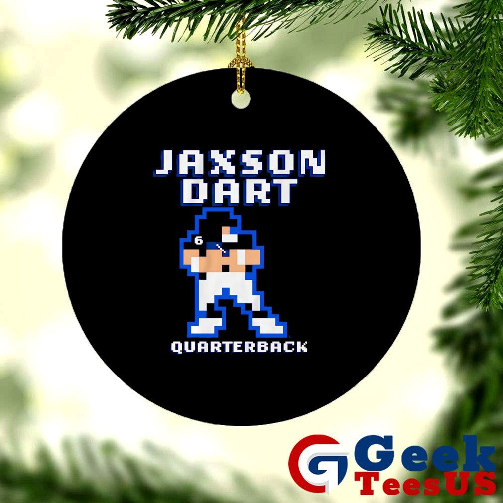 Jaxson Dart player New York Giants football Quarterback 8 bit retro baller shirt