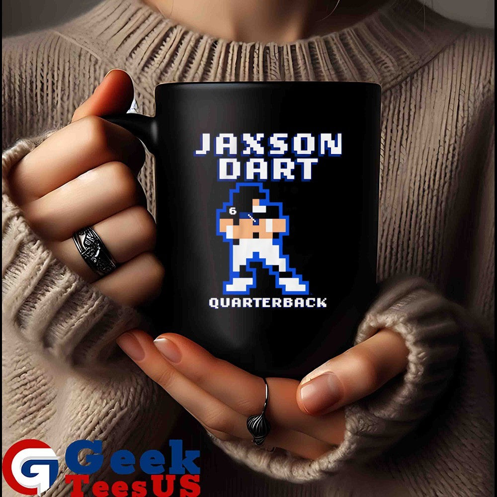 Jaxson Dart player New York Giants football Quarterback 8 bit retro baller shirt