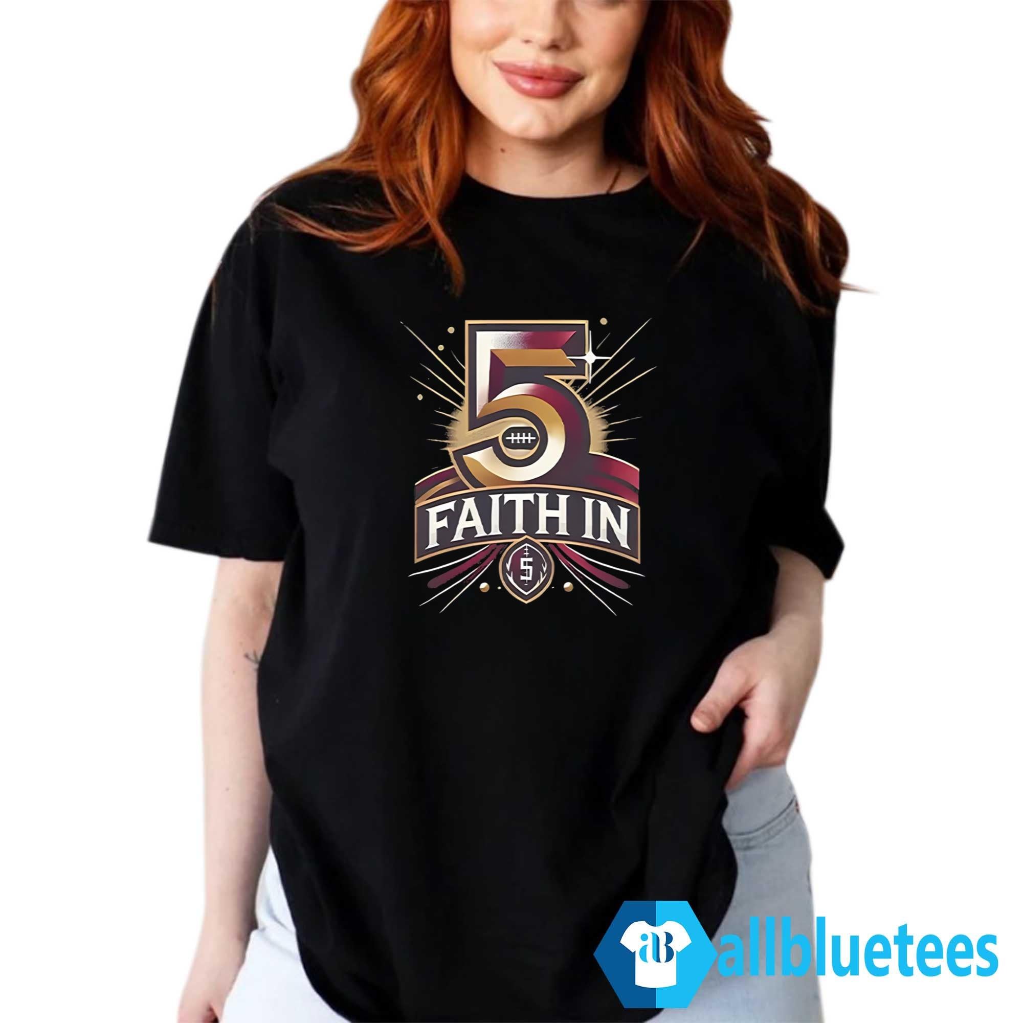 Jayden Daniels Faith In 5 Commanders Shirt
