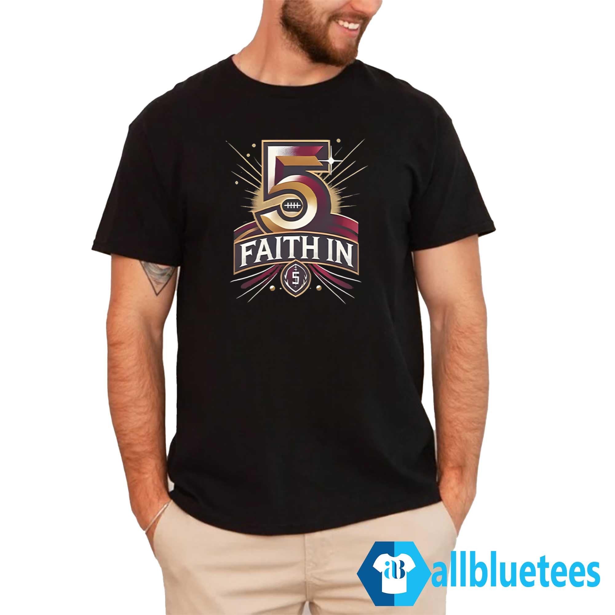 Jayden Daniels Faith In 5 Commanders Shirt