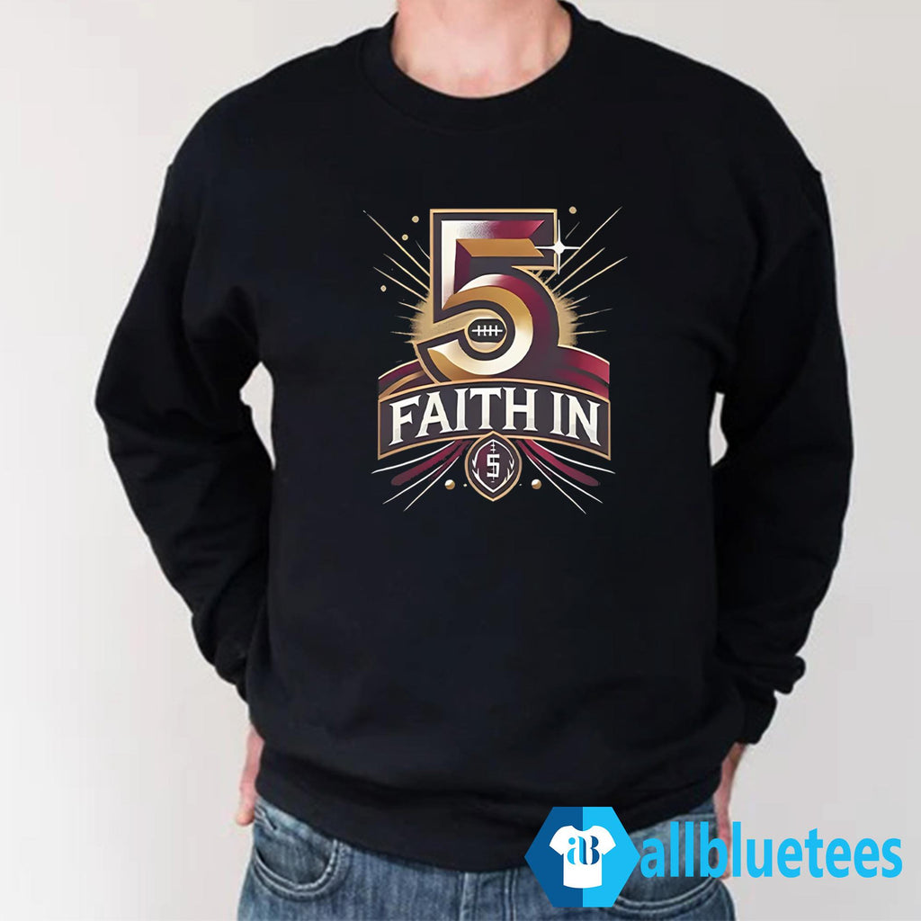 Jayden Daniels Faith In 5 Commanders Shirt