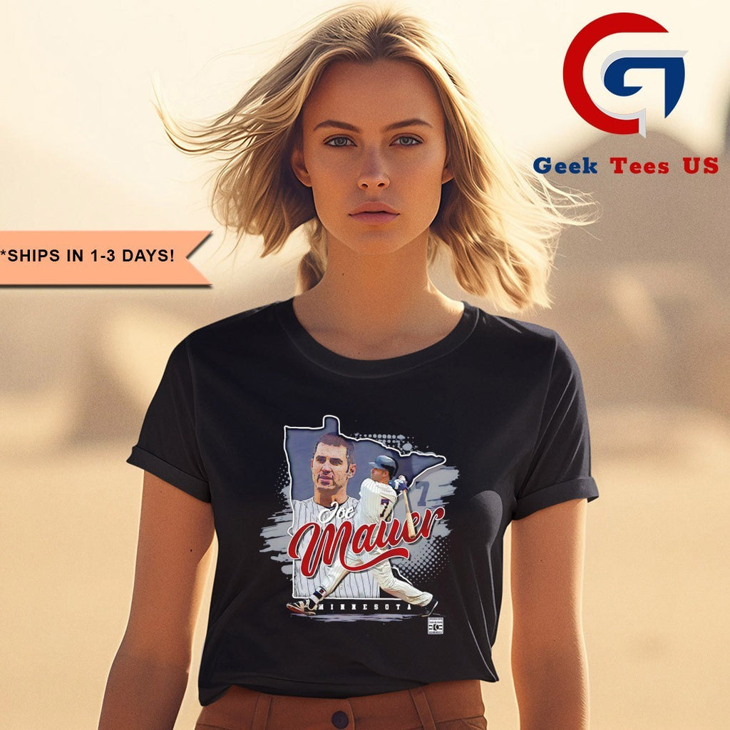 Joe Mauer Minnesota Twins MLB State silhouette shirt
