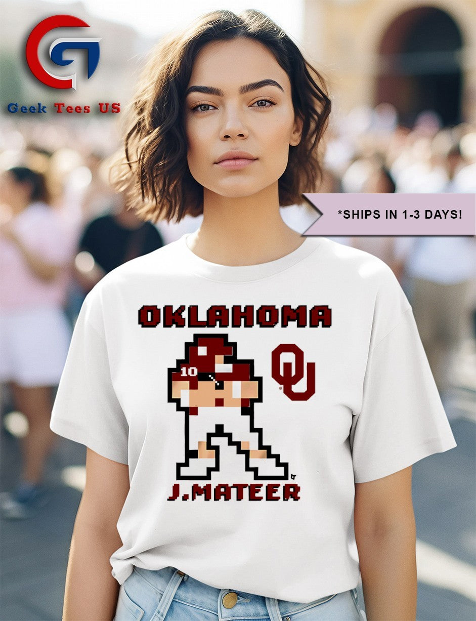 John Mateer Oklahoma Sooners football 8 bit retro baller shirt
