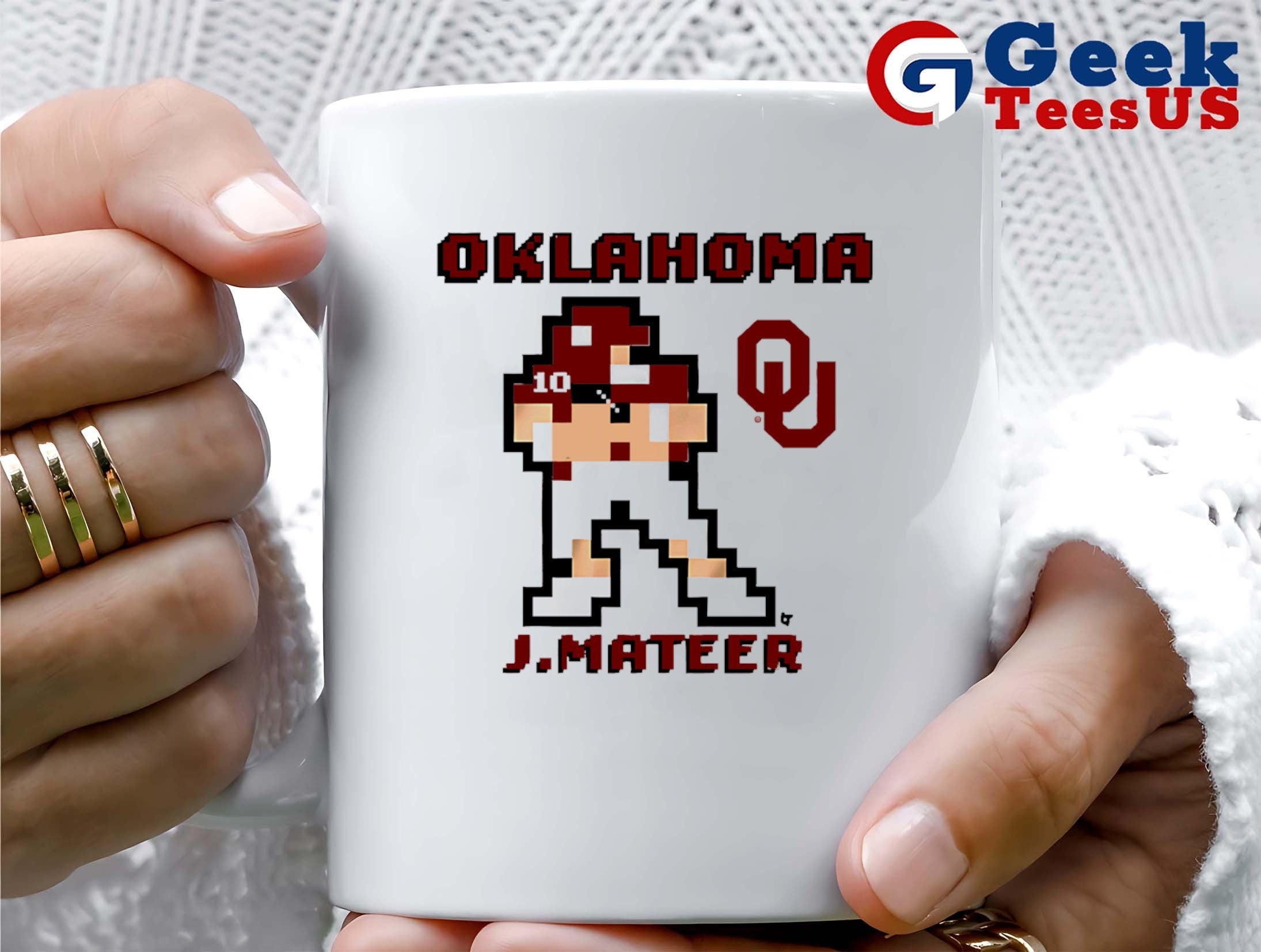 John Mateer Oklahoma Sooners football 8 bit retro baller shirt