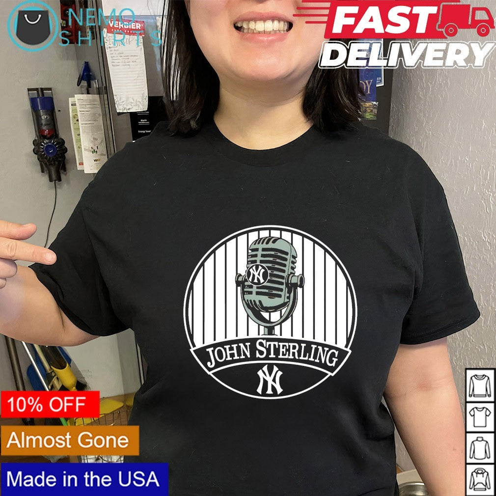 John Sterling New York Yankees broadcaster microphone shirt
