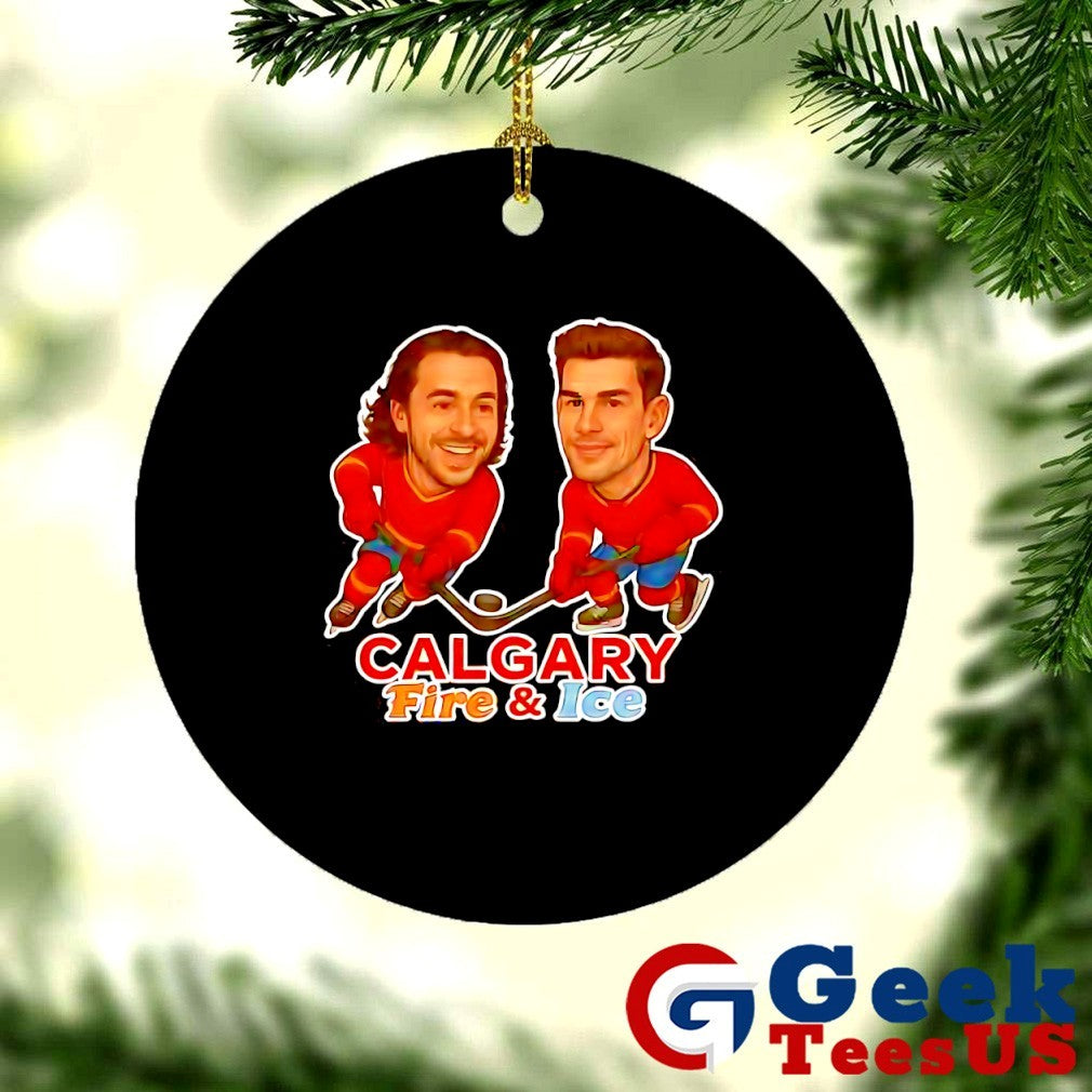 Johnny Gaudreau and Sean Monahan Calgary Fire and Ice Calgary Flames hockey caricature shirt