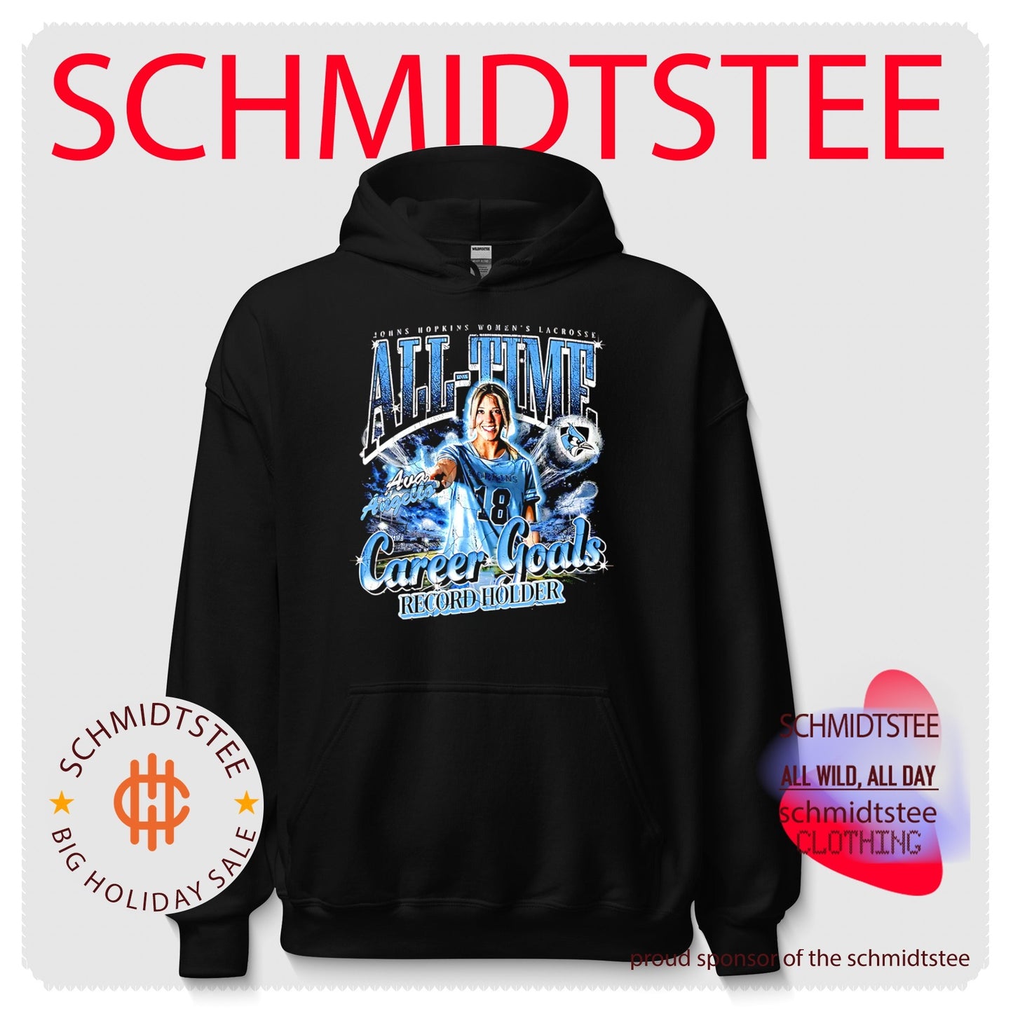 Johns Hopkins University Women’s Lacrosse team Ava Angello graphic shirt