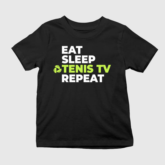 Jon Favreau Eat Sleep Tennis TV Repeat Shirt